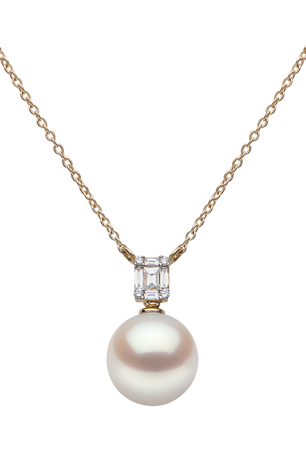 Starlight Necklace, 18k Yellow Gold, Diamond & Pearl